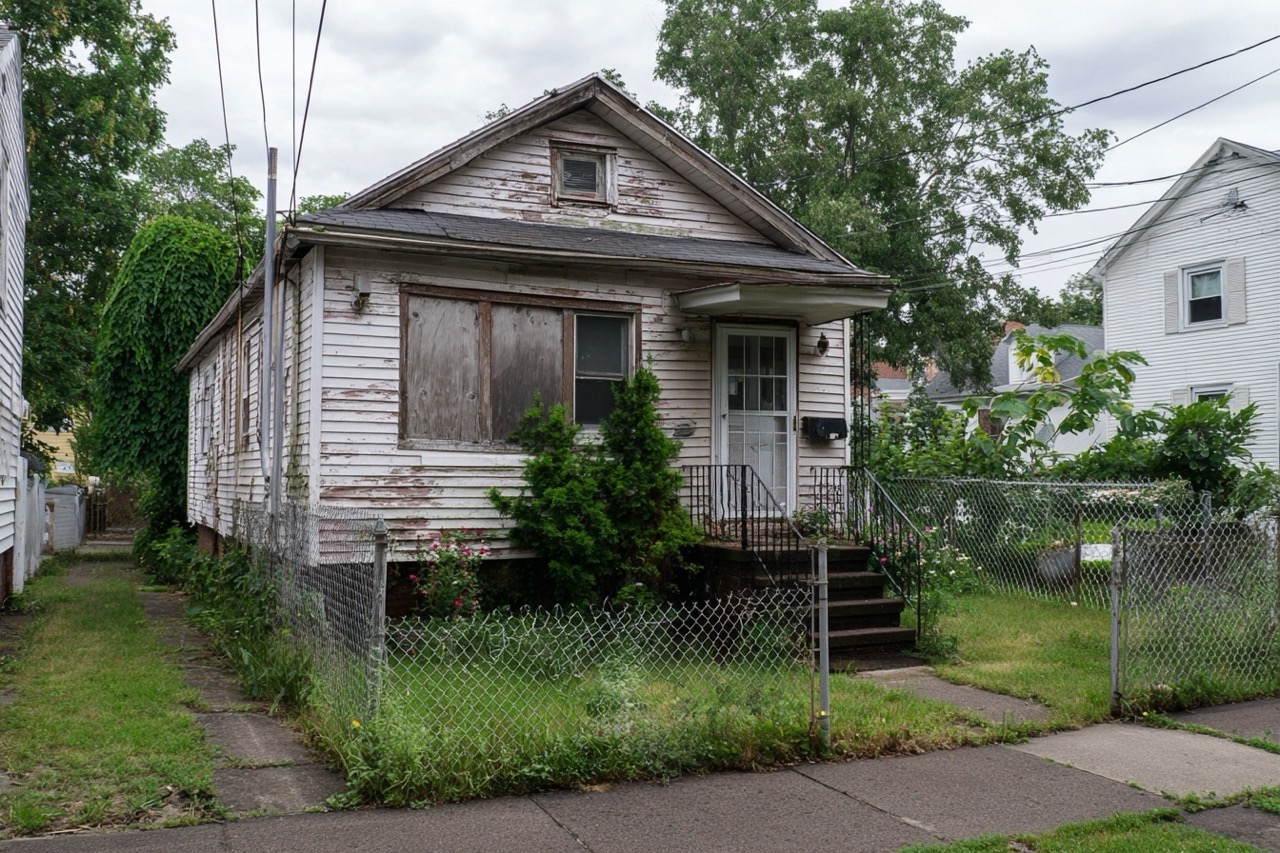 Condemned house in New Jersey showing residential property