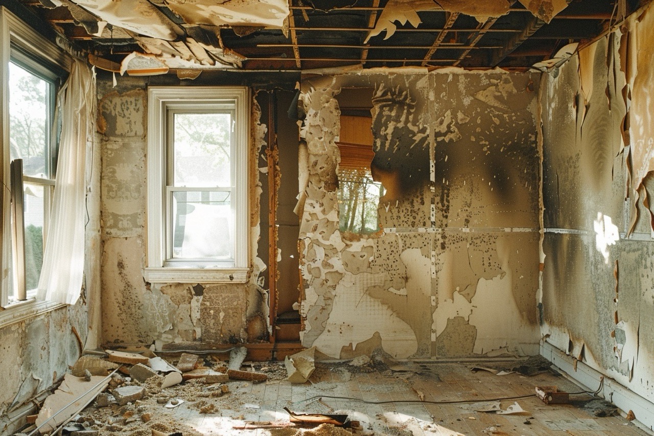 Interior smoke damage in New Jersey residential property after fire