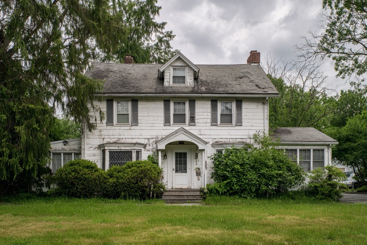 Inherited property for sale in New Jersey showing traditional colonial architecture