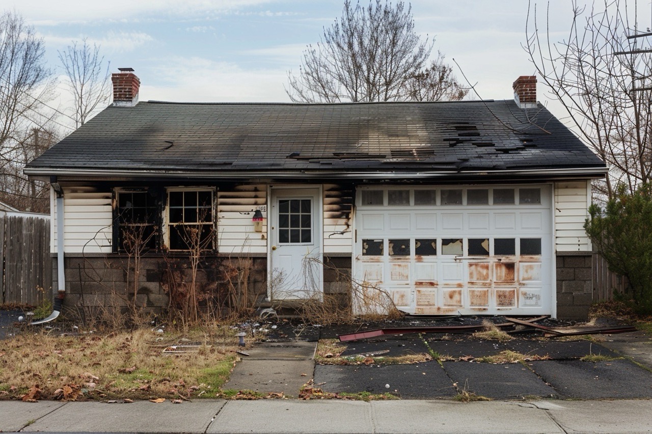 Residential fire damaged home requiring repairs in New Jersey
