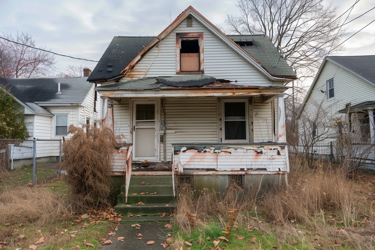 New Jersey home showing fire damage requiring immediate sale